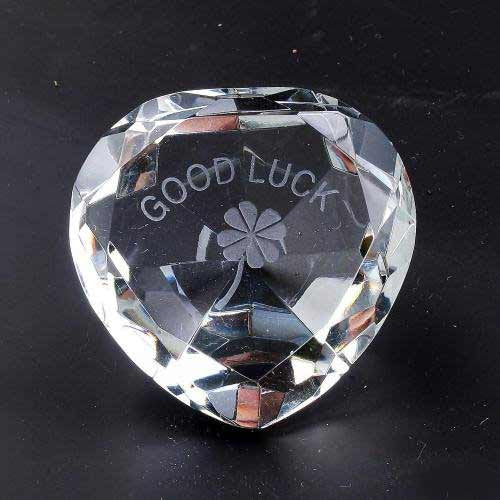 Good Luck Clear Crystal Hearts