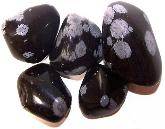 Obsidian Snowflake Large Tumble Stones