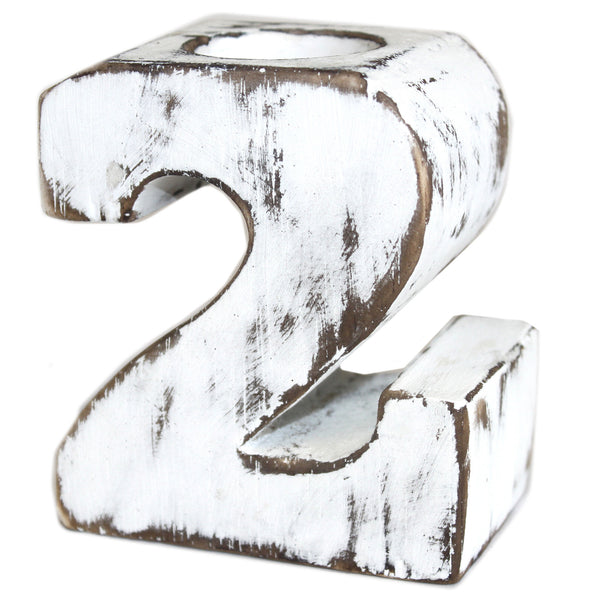 Wooden Birthday Number Candle Holder - No. 2