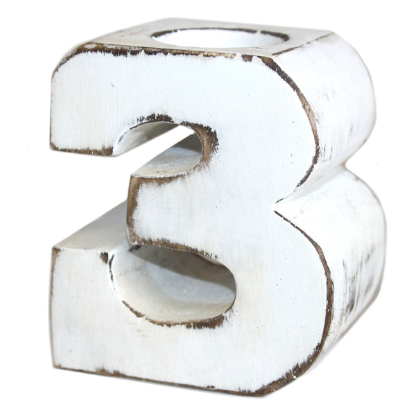 Wooden Birthday Number Candle Holder - No. 3