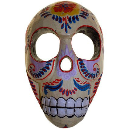 Floral Skull Mask - Cream