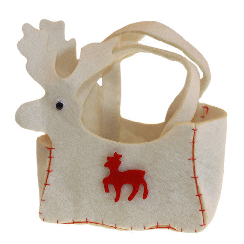 Xmas Felt Bag - White Reindeer