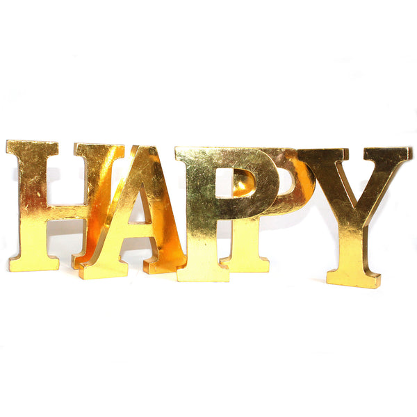 Shabby Chic Letters Gold - HAPPY