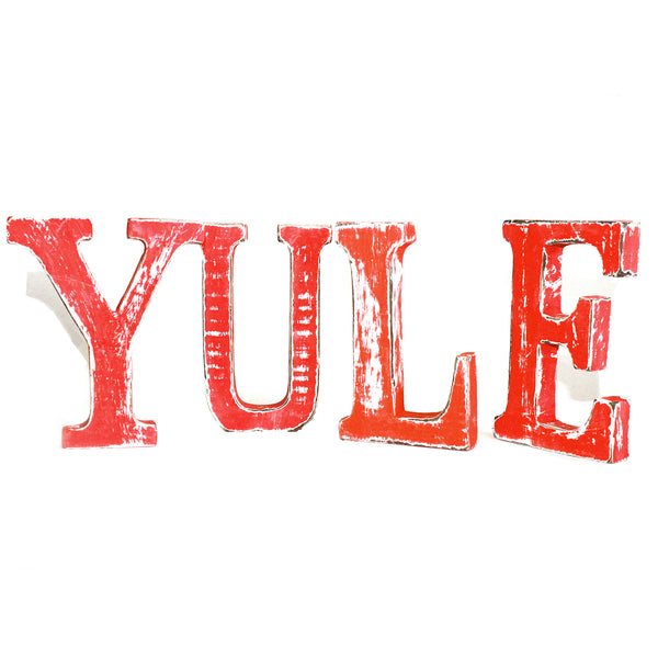 Shabby Chic Letters Red Wash - YULE