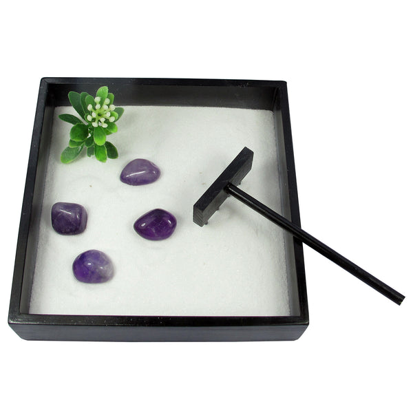 Sml Zen Garden - Amethyst Tumblestones